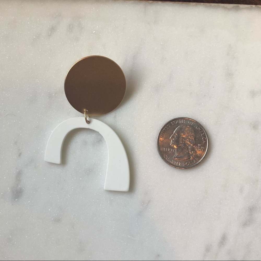 The Ash - Geometric Shape Drop Earrings - Picture 3 of 3